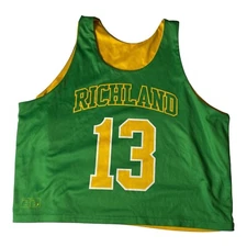 Richland Bombers Basketball Jersey Women's Green & Gold Reversible #13 Large