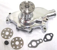 Chevy Short Water Pump Sbc 283 305 350 383 400 High Volume Chrome Aluminum Swp