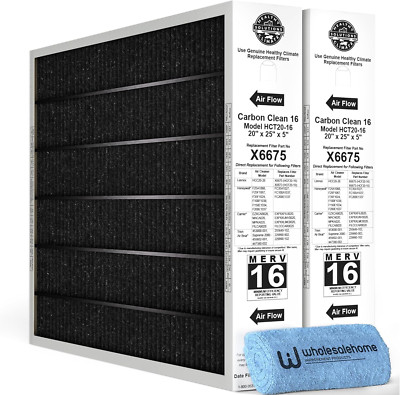 Lennox X6675 20X25X5 Air Filter, Lennox Healthy Climate Carbon Clean Merv 16 Hom