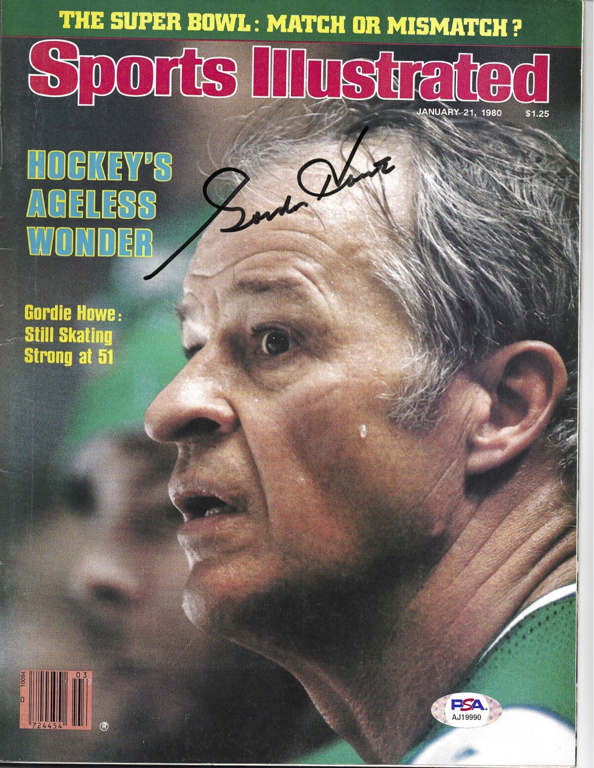 Gordie Howe Detroit Red Wings HOF NHL Autographed Sports Illustrated PSA DNA