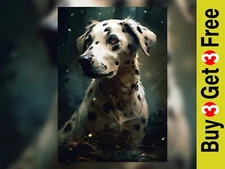 Spotted Serenity: Oil Painting Print of a Dalmatian Dog 5"x7"