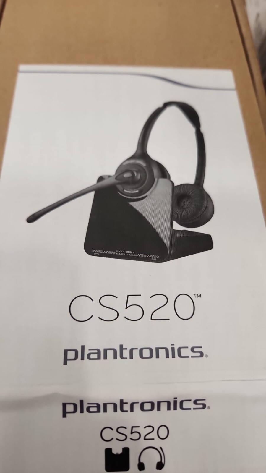 Plantronics CS520 Stereo Noise Cancelling Wireless Headset System Open ...