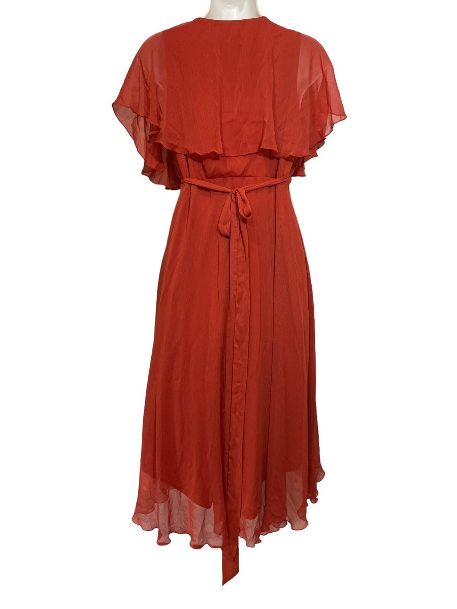 ASOS Dress Size 8 Fluttery Burnt Orange Shapely Tied Waist Hi Lo Ruffled Maxi M | eBay ASOS Dress Size 8 Fluttery Burnt Orange Shapely Tied Waist Hi Lo Ruffled Maxi M | eBay