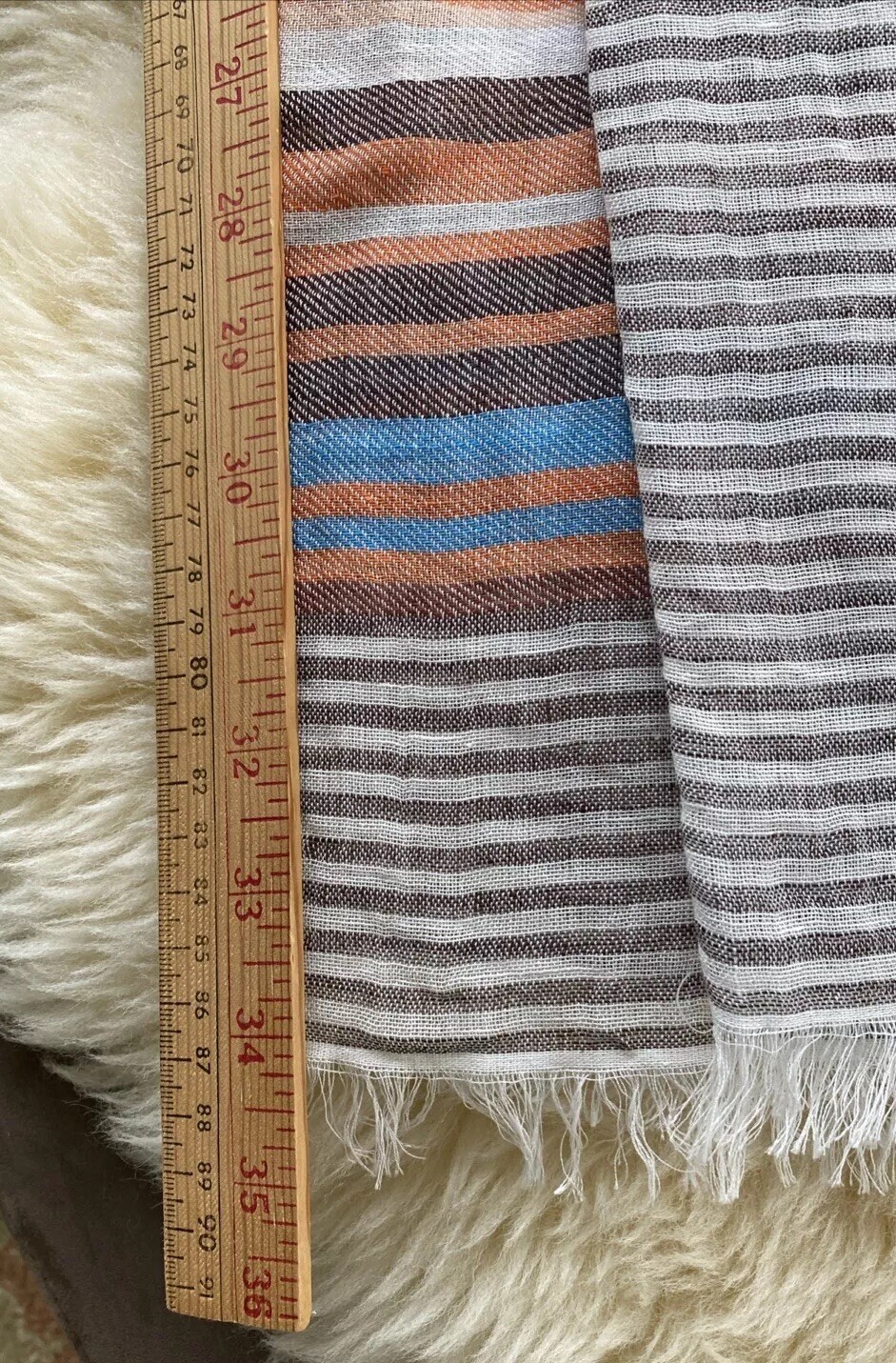 J. McLaughlin Linen Blend Scarf Rectangular 20.5”… - image 4