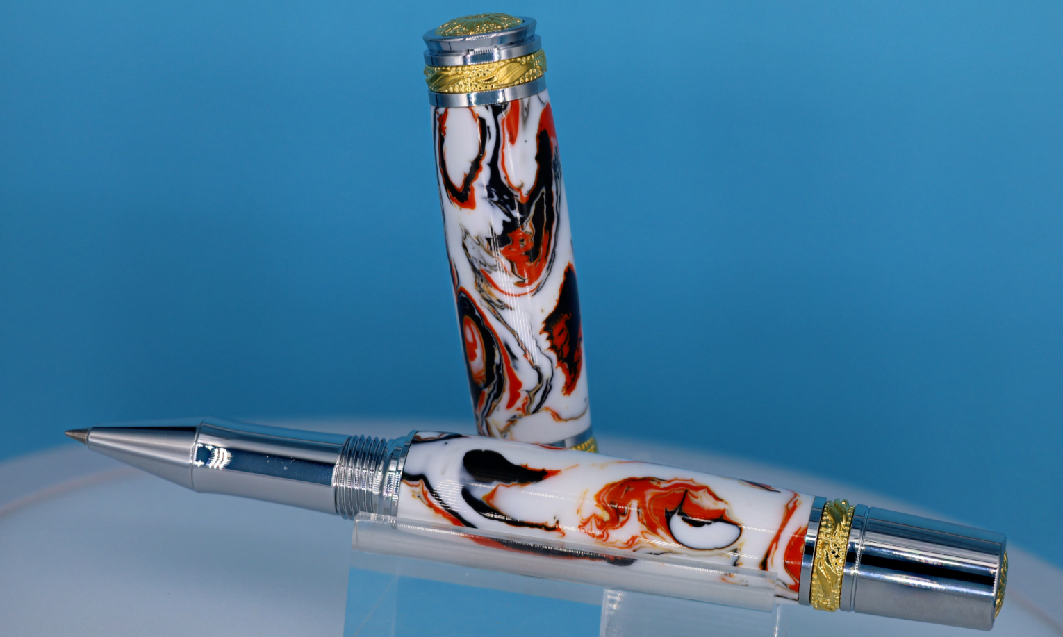 Majestic Rollerball Pen in Chrome & 22kt Gold-Plated Finish in Royal Gift Box-image