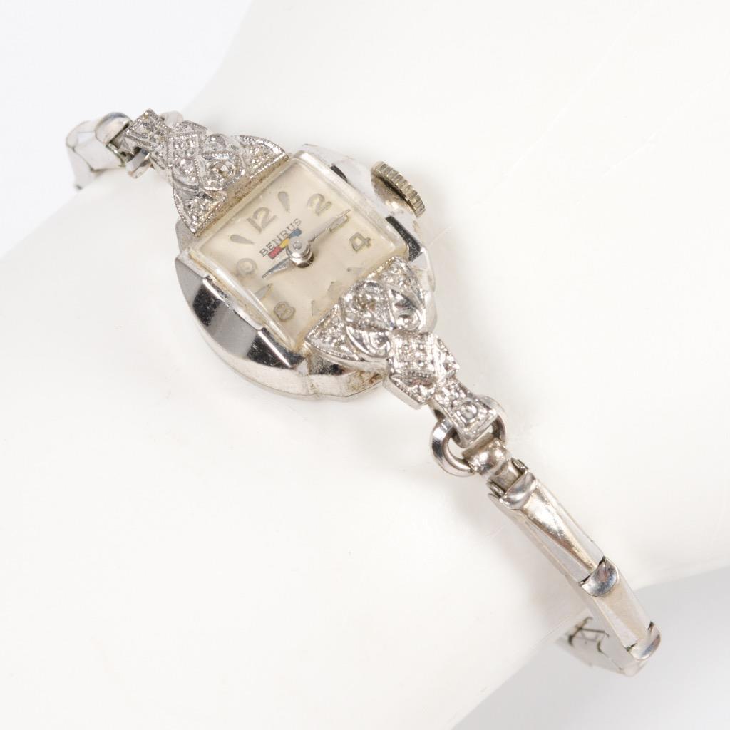 Benrus Wind Up 10k RGP Rolled Gold Plated Bezel Vintage Ladies Wrist Watch