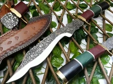  CUSTOM HANDMADE ETCHED HUNTING CAMP TACTICAL KNIFE  GRIP COVER
