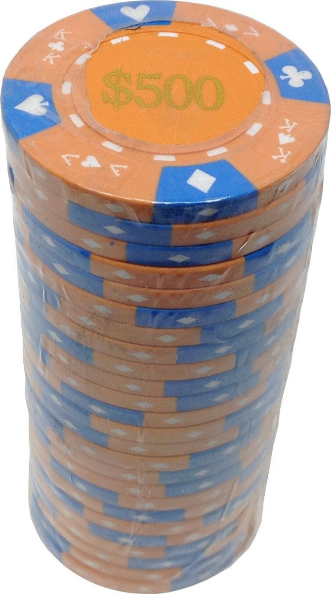 Poker Chips (25) $500 Ace King Denomination 14 g Clay Composite | eBay