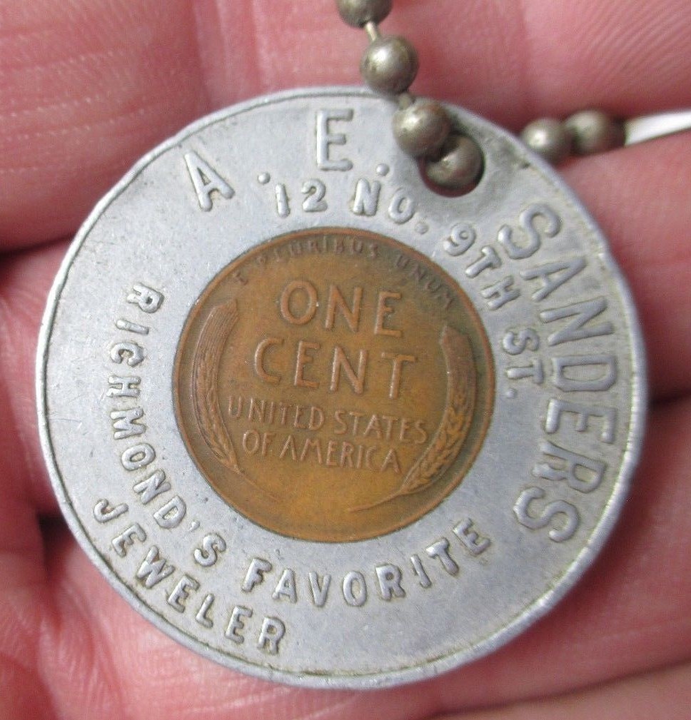 Vintage A.E. Sanders Jeweler Key Chain Advertiser Richmond Indiana eBay