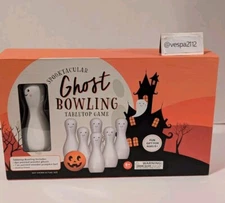 Halloween Ghost Bowling Tabletop Game Wood Pins And Pumpkin Ball Halloween Game