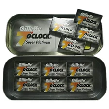 100 Gillette 7 O'Clock Super Platinum Double Edge Premium Safety Razor Blades