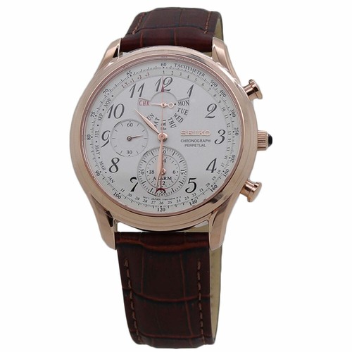 Seiko Chronograph Alarm White Dial 