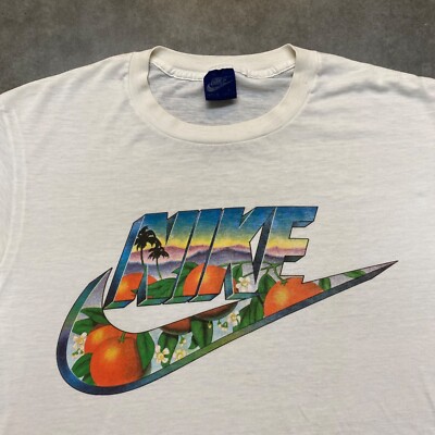 VTG 80s Blue Tag Nike Orange Florida Single Stitch Paper Thin