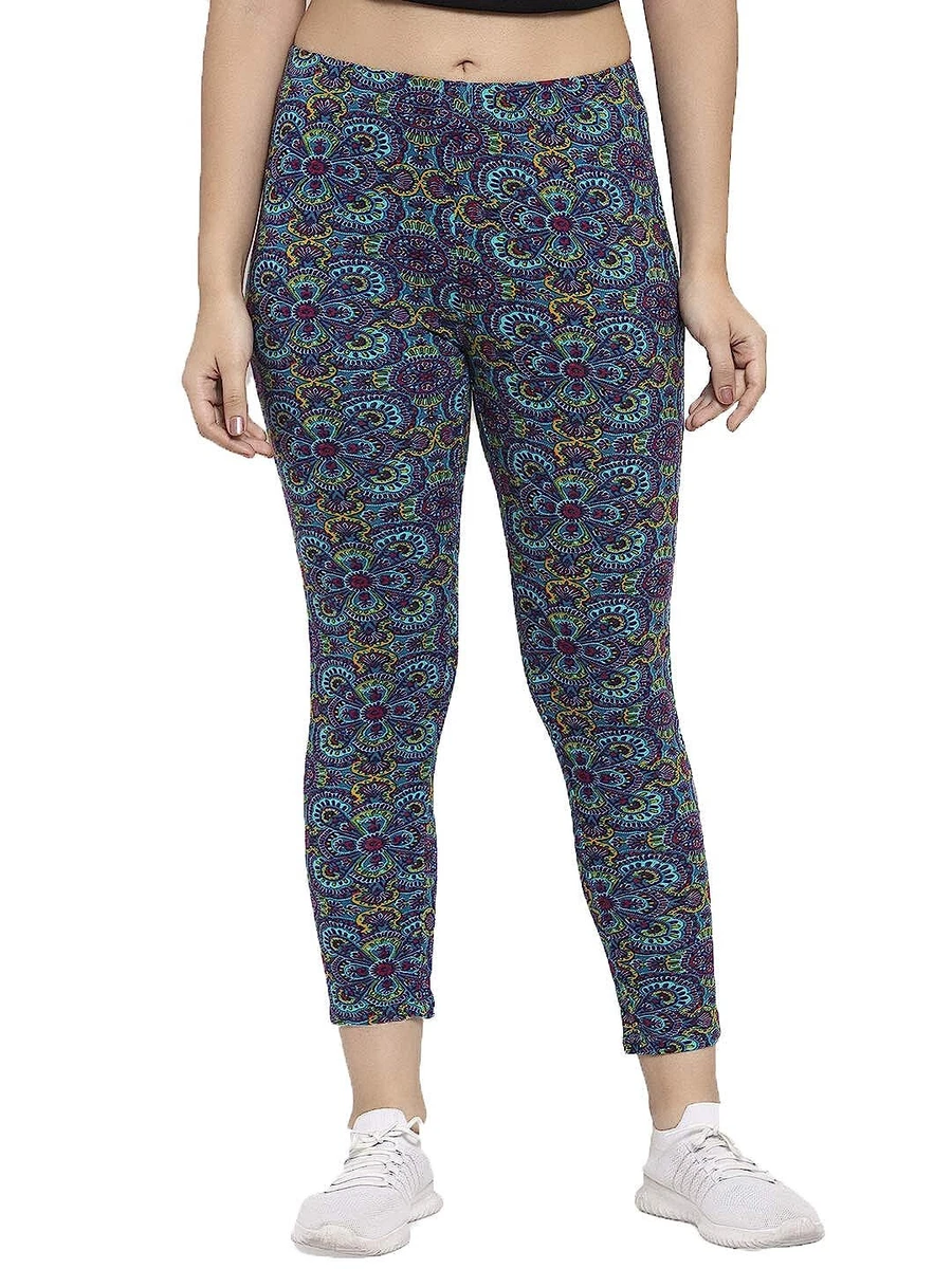 Cotton Regular Fit Printed Leggings For Womens