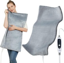 Extra Large Electric Heating Pad 33 X 17 Gray Moist Heat Relief 4 Levels