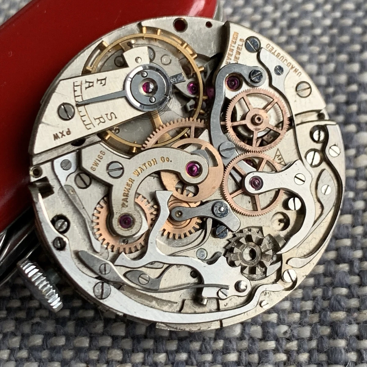 Vintage Valjoux 22 Column Wheel Chronograph Movement Not Running PARTS REPAIR