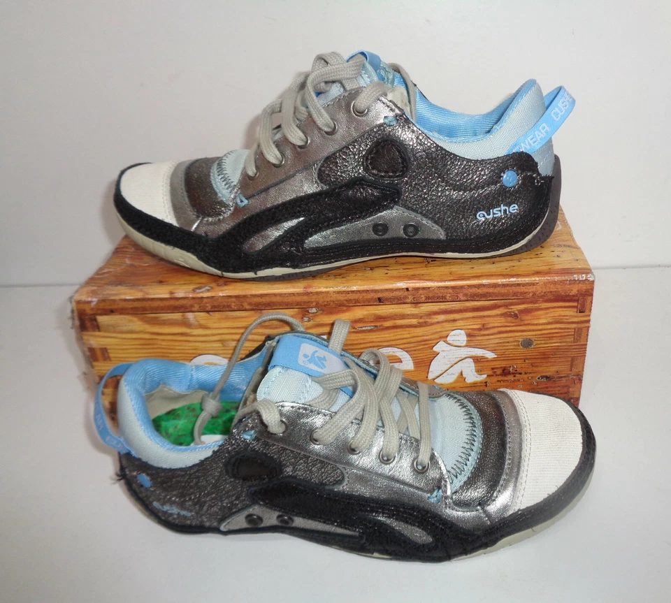 New Ladies Leather Silver Casual Trainers Womens Rare Shoes RRP £79 UK Size 5 - Image 2 of 4