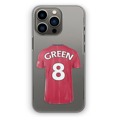 Personalisierte Handyhülle Initiale für iPhone 14/13/Pro Fußball transparent Hardcover