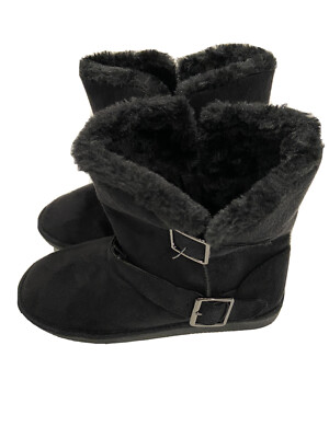 Kushy Shoo High Top Snow Boots Black Winter Shoes Size NWT