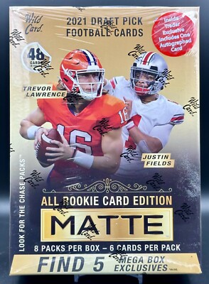 2021 NFL Wild Card Matte GOLD Autograph Factory Sealed Mega Box Football Draft