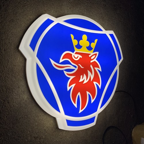 SCANIA TRUCK LED ILLUMINATED LIGHT UP GARAGE WALL SIGN GASOLINE AUTOMOBILIA - Picture 6 of 24