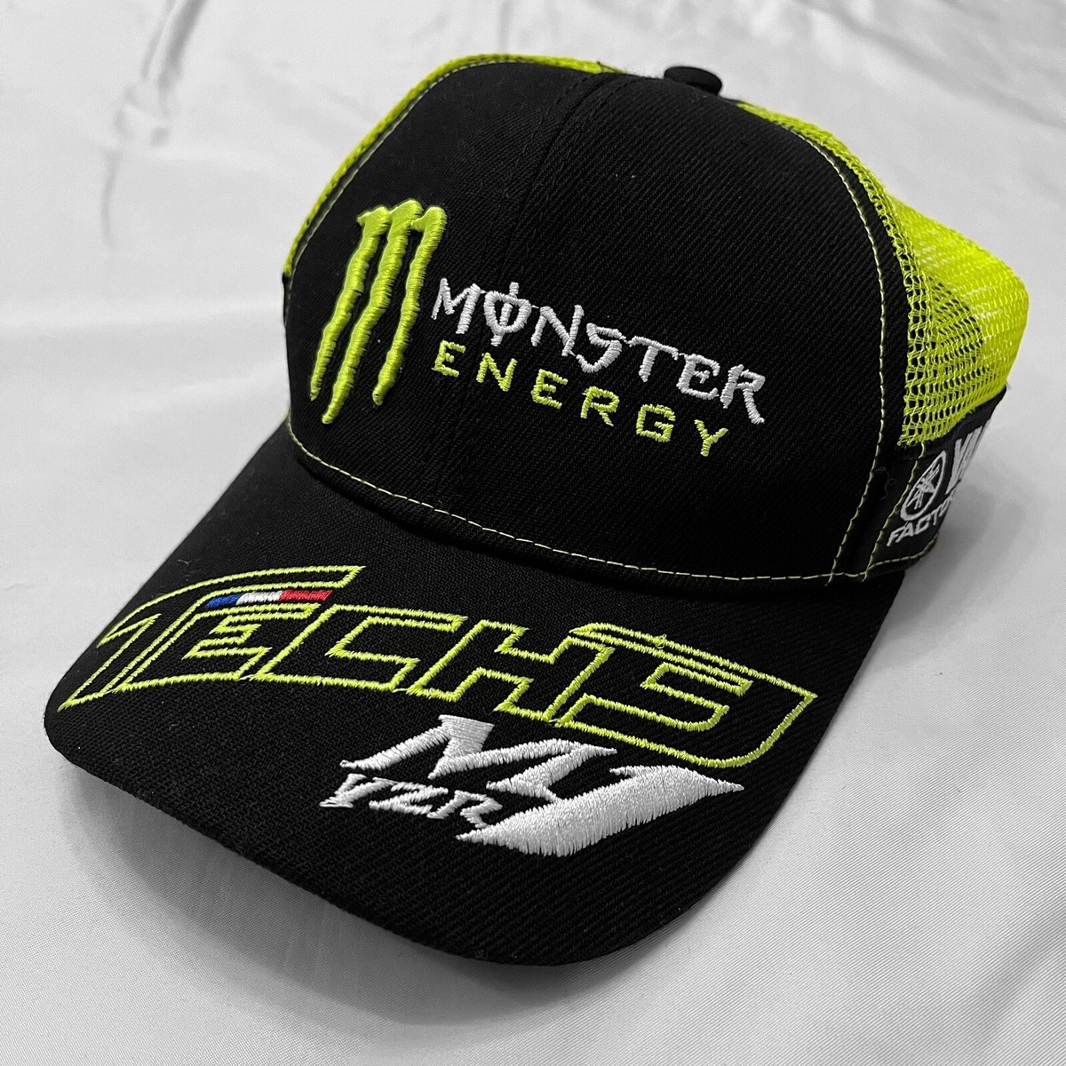 Vintage y2k 00s monster energy racing Trucker Cap hat Black green