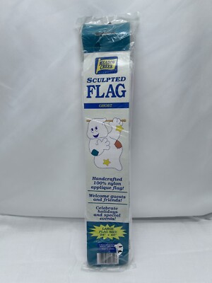Meadow Creek Sculpted Flag GHOST Halloween Applique Nylon 28x40 White Large NEW