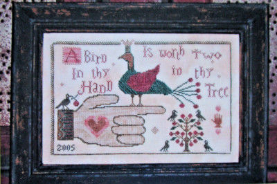 Hands to Work Bird In Hand Counted Cross Stitch Pattern
