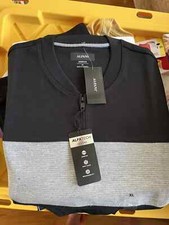 Alfani AlfaTech Baseball Style 1/4 Zip Men's Pullover Sweater NWT Black/Grey