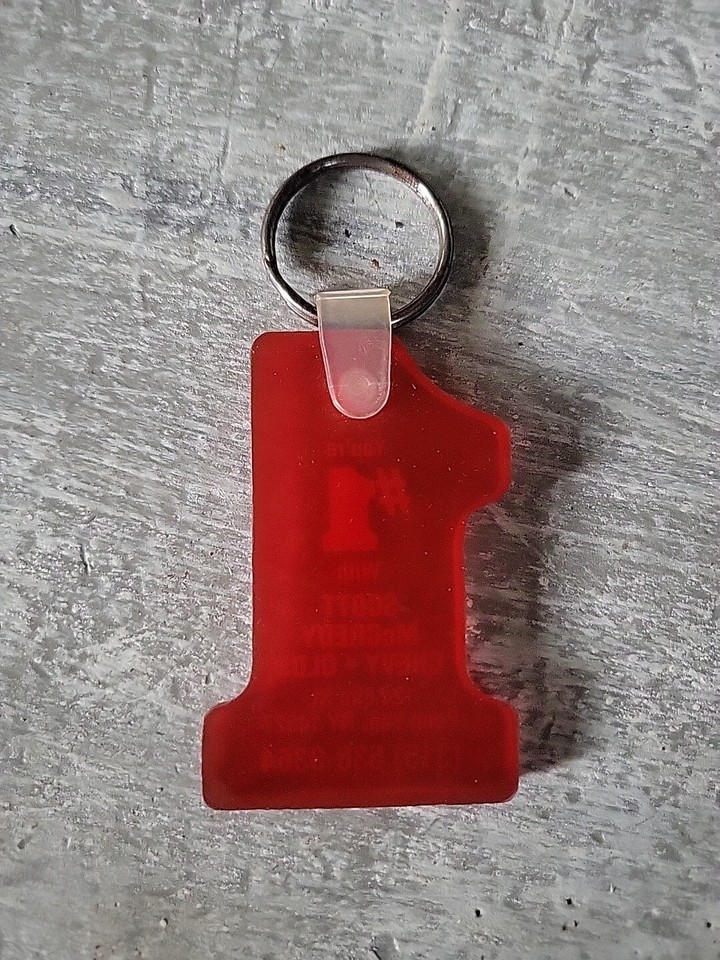 Chevy Olds Keychain White Red, Dealer Ad Number One Penn Yan NY | eBay