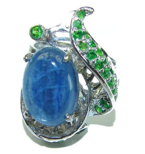 Purple Kyanite Ring 925 Sterling Silver Handcrafted Size: 8.75 Gemstone - Picture 2 of 4