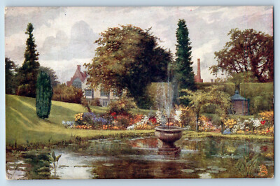 Postcard Garden Knole Fountain W.C. Addison c1910 Unposted Oilette Tuck Art