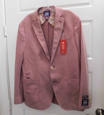 New Saville Row Company Red White Tweed Blazer Jacket sz M