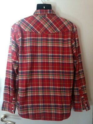 Chemise Homme Flanelle Esprit - Imprimé Écossais Rouge - Taille XL - Neuf Avec Étiquettes