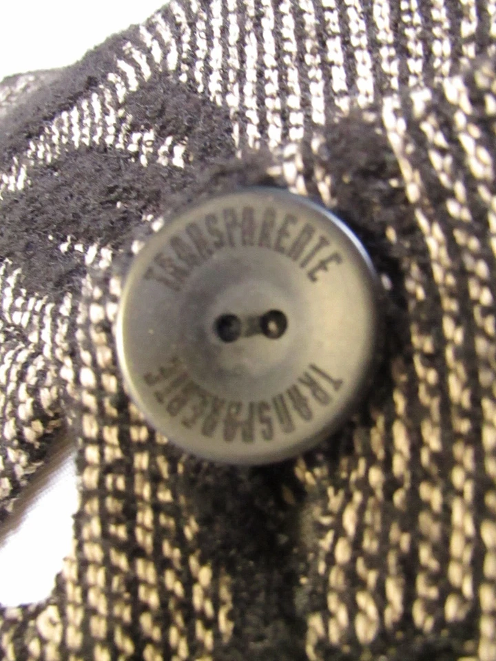 Chaqueta Transparente Alemania Gris Negro Lagenlook Tejida Botón Delantero Talla M/L Foto 4 de 4