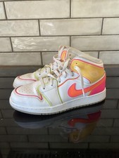 Nike Air Jordan 1 Mid GS Edge Glow White Pink Blast CV4611-100 Youth Size 7Y