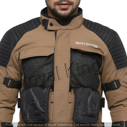 "Chaqueta de montar Royal Enfield para todas las estaciones "NIRVIK marrón con bolsa de lona gratis" - Imagen 3 de 12