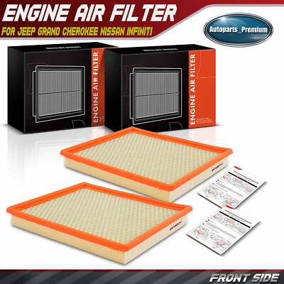 2Pcs Engine Air Filter for Jeep Grand Cherokee Nissan Armada Frontier INFINITI