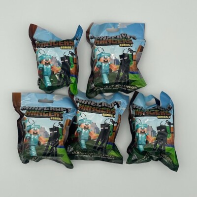   Minecraft Hangers Series 2 - Lot of 5 Blind Bags! Collect Them All!  