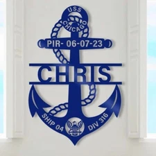 Custom Anchor Metal Sign,Personalized Navy Boot Camp PIR/Graduation Anchor Metal