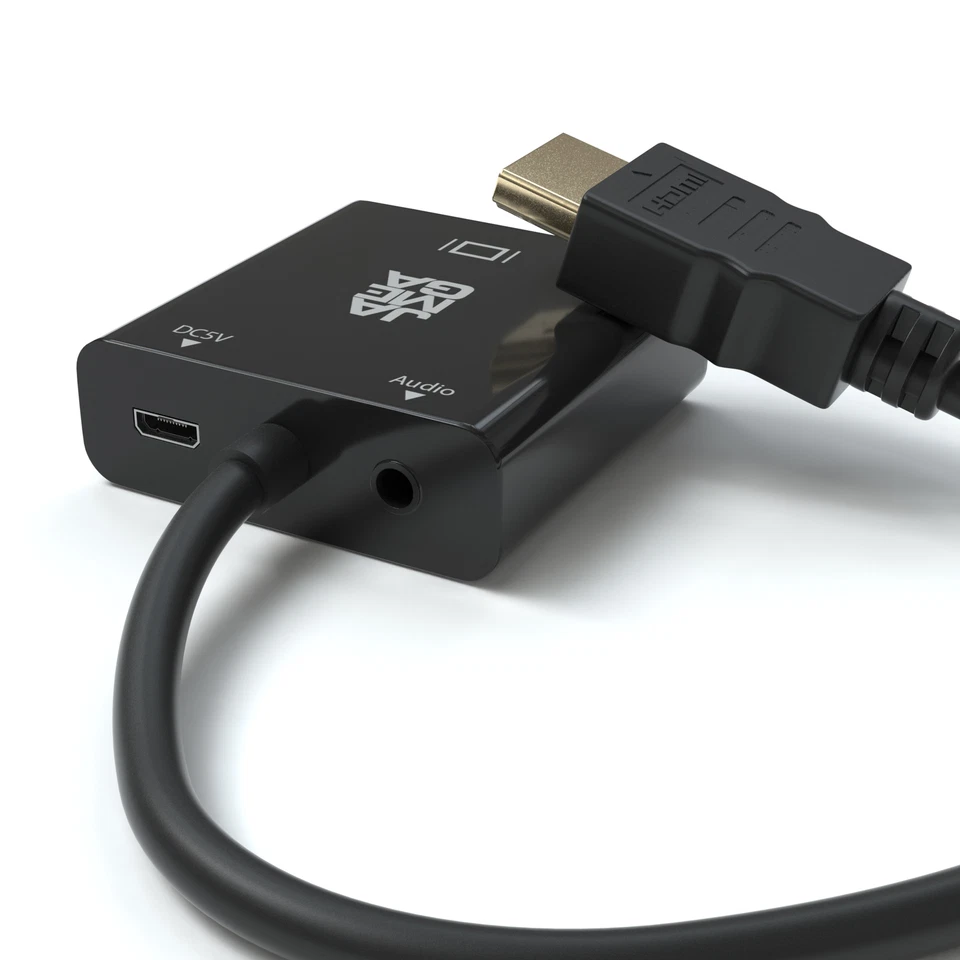 HDMI zu VGA Adapter HDTV 1080p Konverter Aktiv Audio & Videokabel für PC, Laptop - Bild 3 von 4