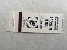 AR485 Vintage Matchbook Cover Gold Nugget Tavern Bar Waunakee Wisconsin WI