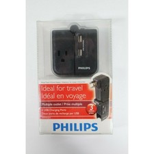 Philips Multiple Outlet Charging Ports for Traveling 3x AC  2x USB Docking