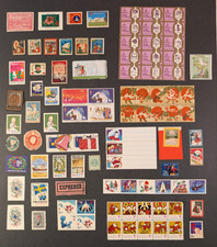 Seals & Cinderellas - Nice lot of 90+ stamps from various countries, VG.