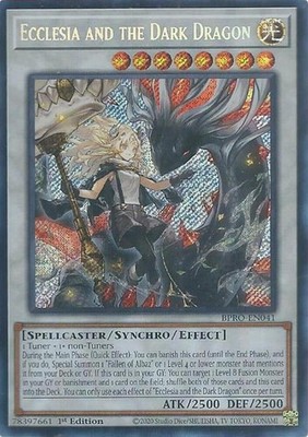 *** ECCLESIA AND THE DARK DRAGON *** 1ST EDITION SECRET RARE BRPO-EN041 YUGIOH!