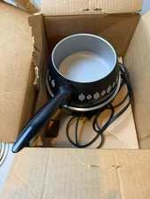 Vintage Oster Electric Fondue Set Model 691-11 Black with Fondue Forks