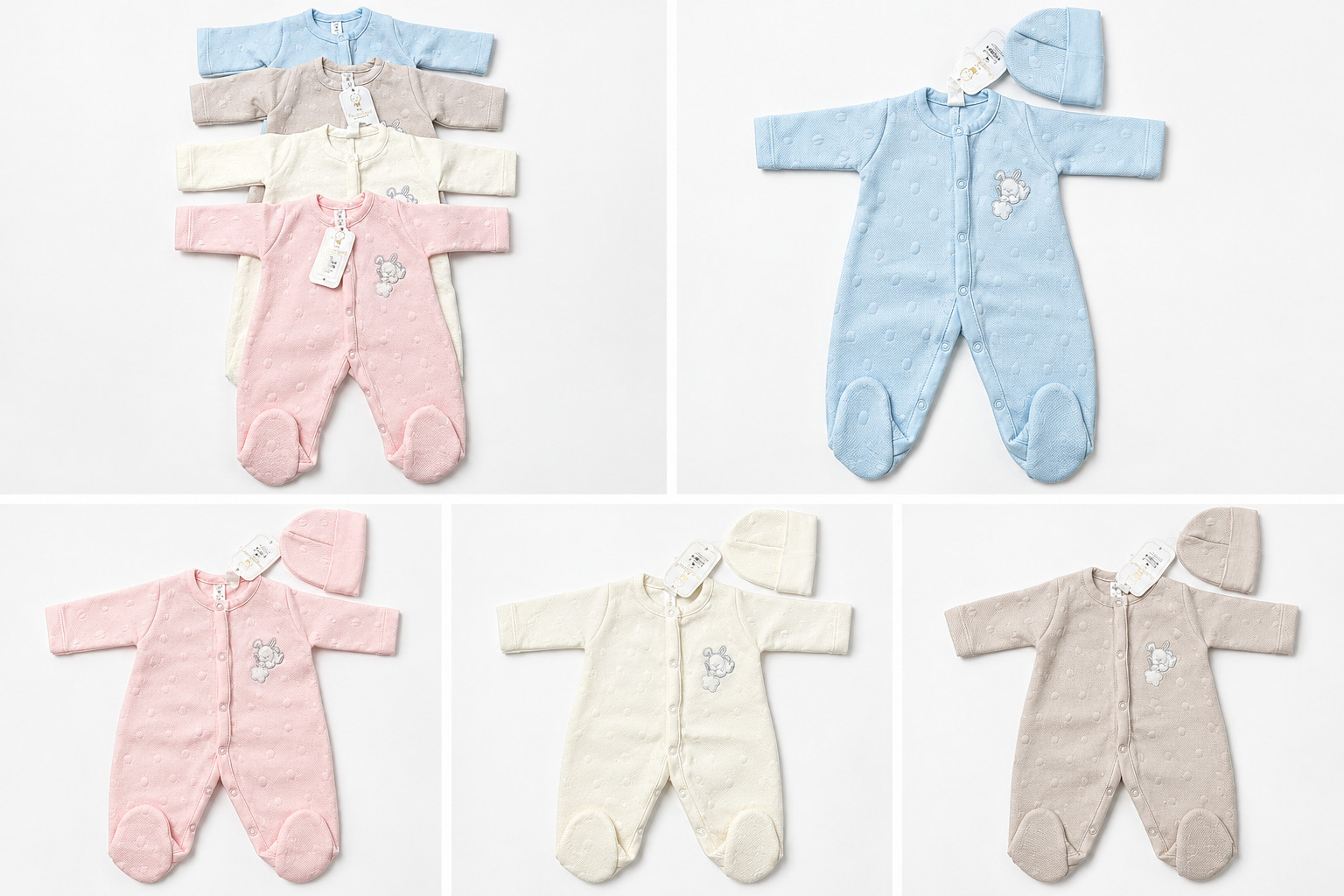 Pelele Bebé Prematuro Algodón Jacquard+Gorro talla 0 premmie Baby Romper Hat Set
