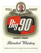 Etikett Whiskey Mr. Boston Big 90