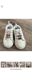 NWT- Bebe toddler girls white sneakers, w/ sparkle bead embellishments, size 6