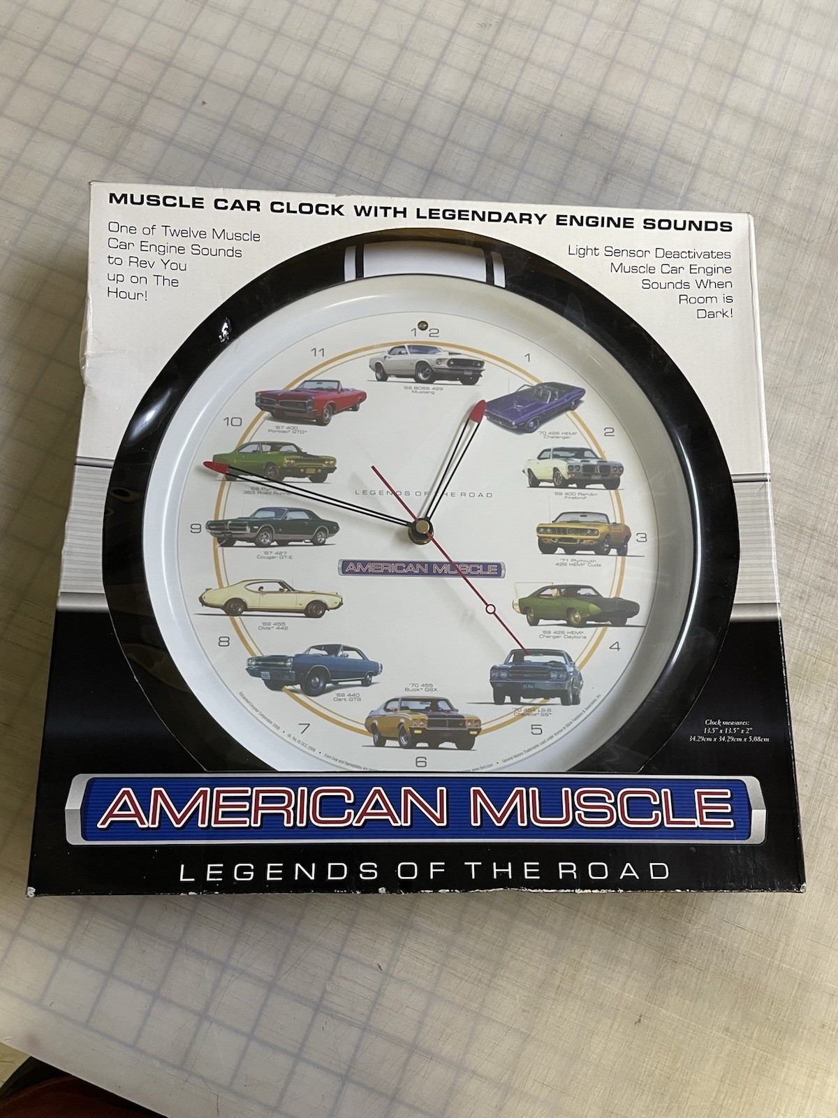 Vintage Hot Rod Clock AMERICAN MUSCLE  CLASSIC Car With Sound 🔥 New In BOX